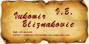 Vukomir Bliznaković vizit kartica